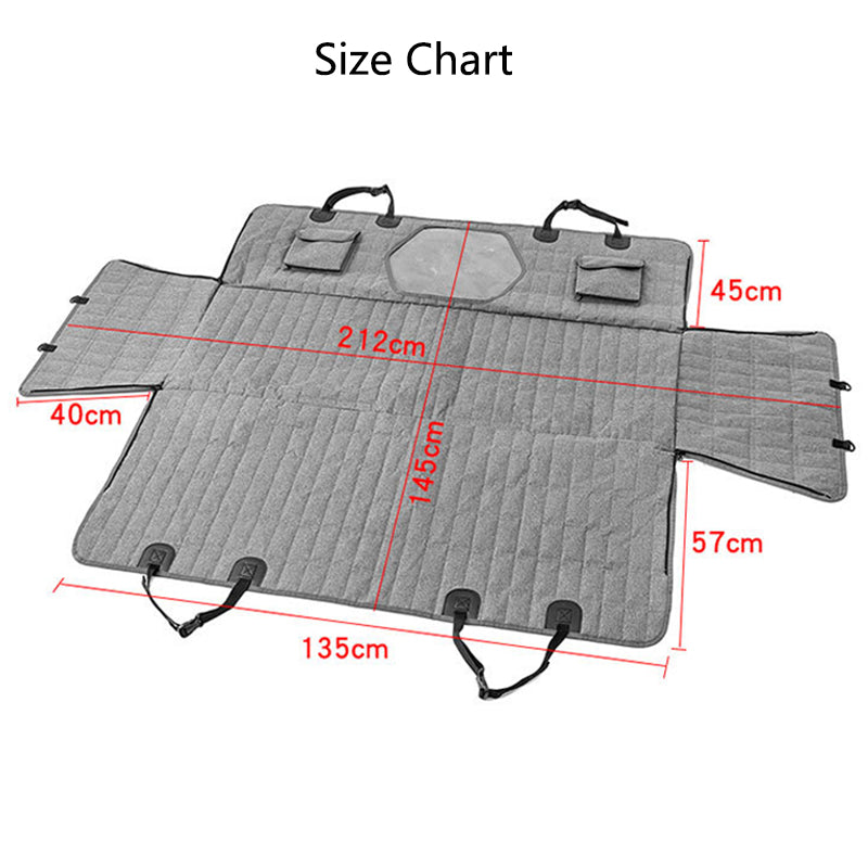 PawGuard Pro – Wasserdichte Hundesitzbezug für Auto mit Netzfenster und seitlichen Klappen