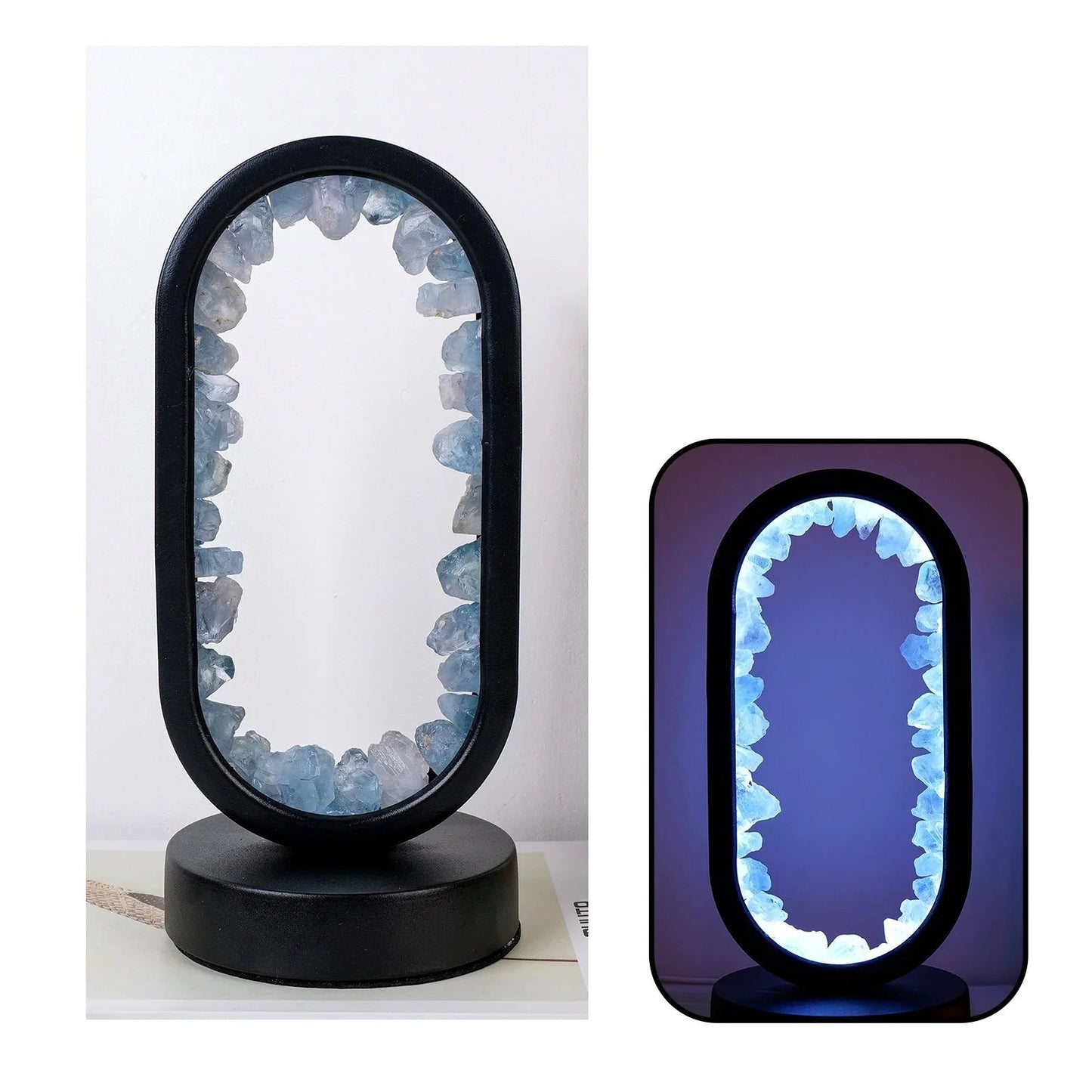 Natural Amethyst Crystal Ambient Table Lamp