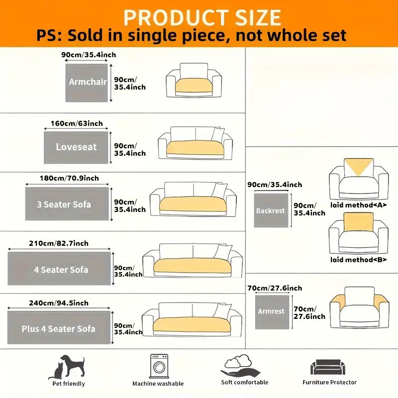 BohoWave Luxe – Non-Slip Plush Sofa Cover with Wave Texture (Pet-Friendly & Washable)