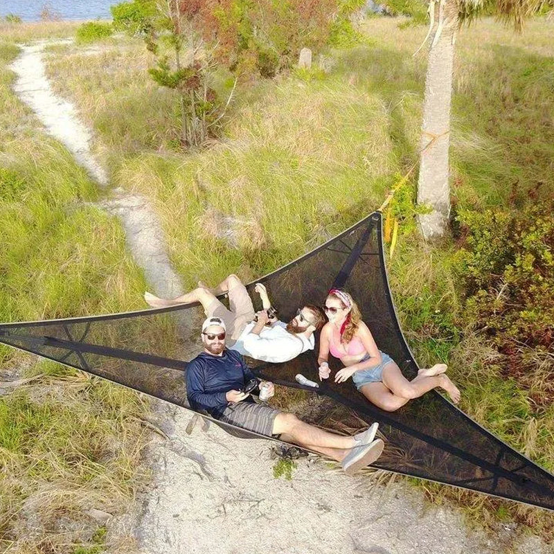 Multi-Person Camping Hammock 3-Point Tree Hanging Tent