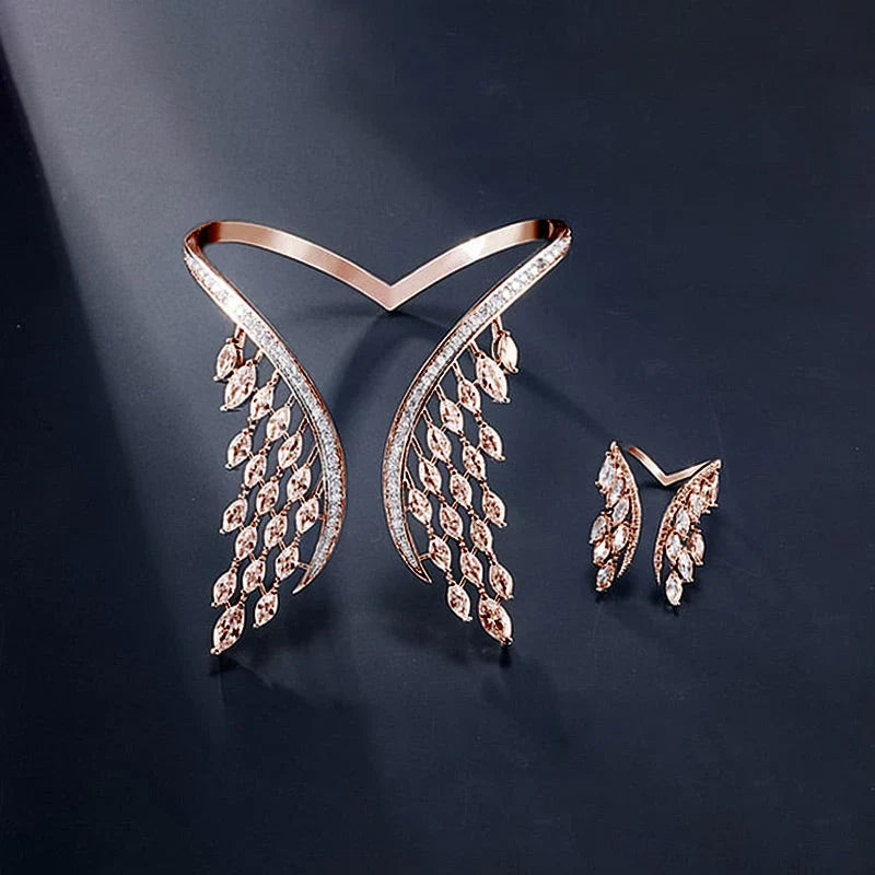 Angel Wing Ring and Bracelet Jewelry Set