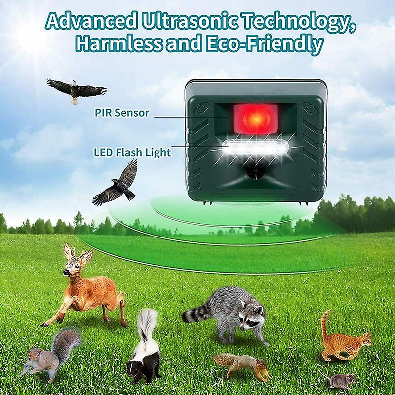 Woodpecker Ultrasonic Repeller – Solar Powered Bird Control with Flashing Light