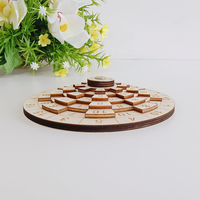 Precision Wooden Number Ring Puzzle – Rotating Logic Brain Teaser