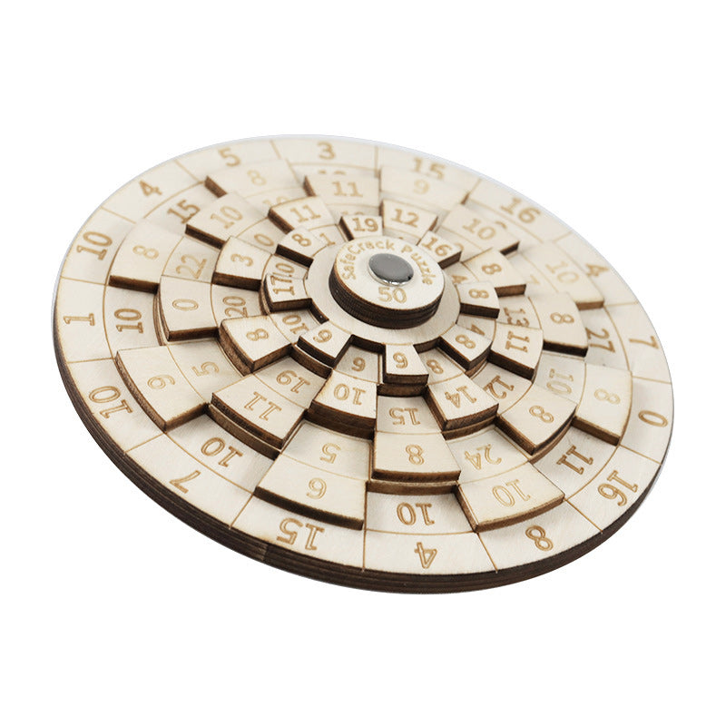 Precision Wooden Number Ring Puzzle – Rotating Logic Brain Teaser
