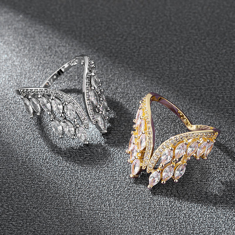 Angel Wing Ring and Bracelet Jewelry Set