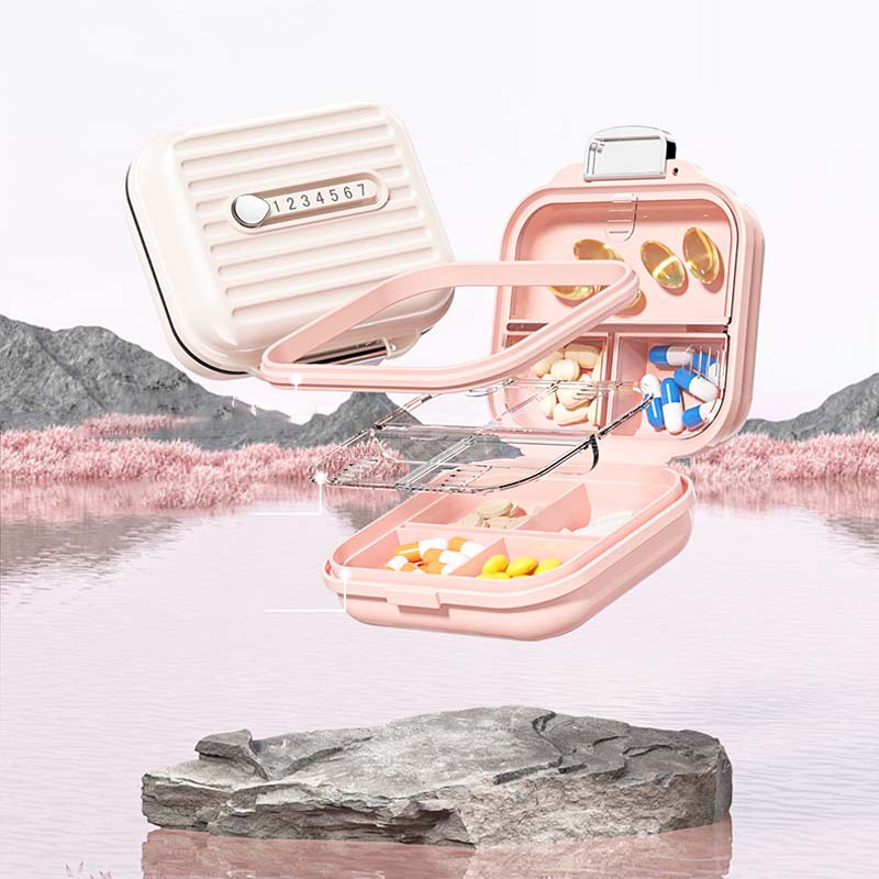 Portable 7-Compartment Travel Pill Organizer Box