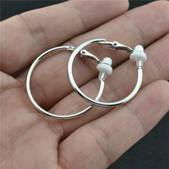 Round Clip-On Earrings – Stainless Steel No Piercing Ear Clips