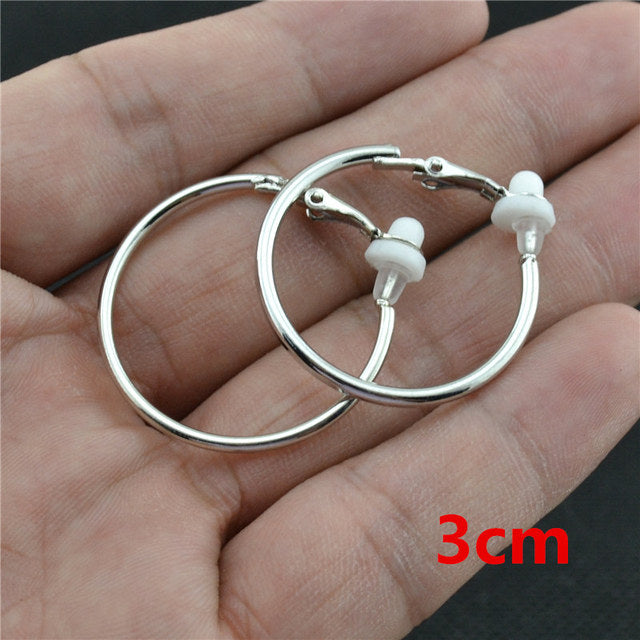 Round Clip-On Earrings – Stainless Steel No Piercing Ear Clips