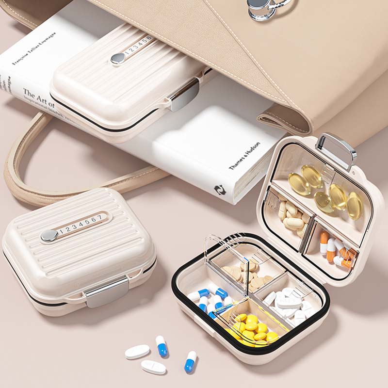 Portable 7-Compartment Travel Pill Organizer Box