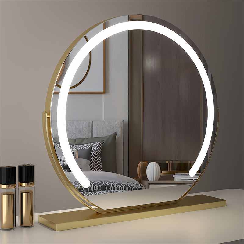 LumiReflect Pro – LED Desktop Vanity Mirror with Smart Touch Control & 360° Rotation