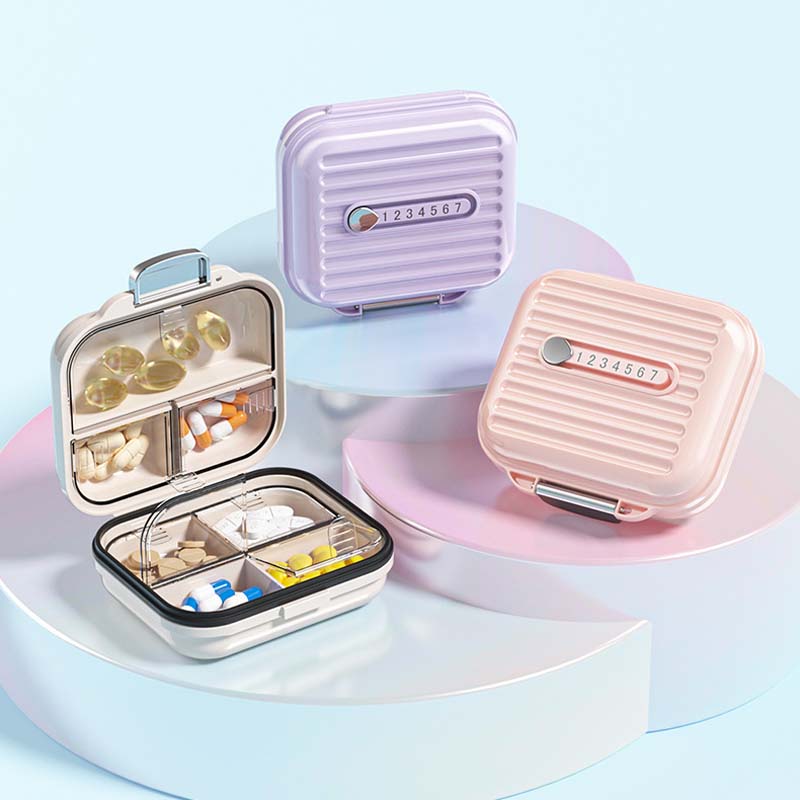 Portable 7-Compartment Travel Pill Organizer Box