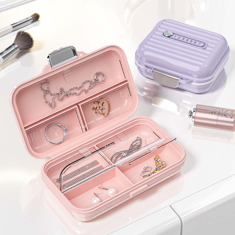 Portable 7-Compartment Travel Pill Organizer Box