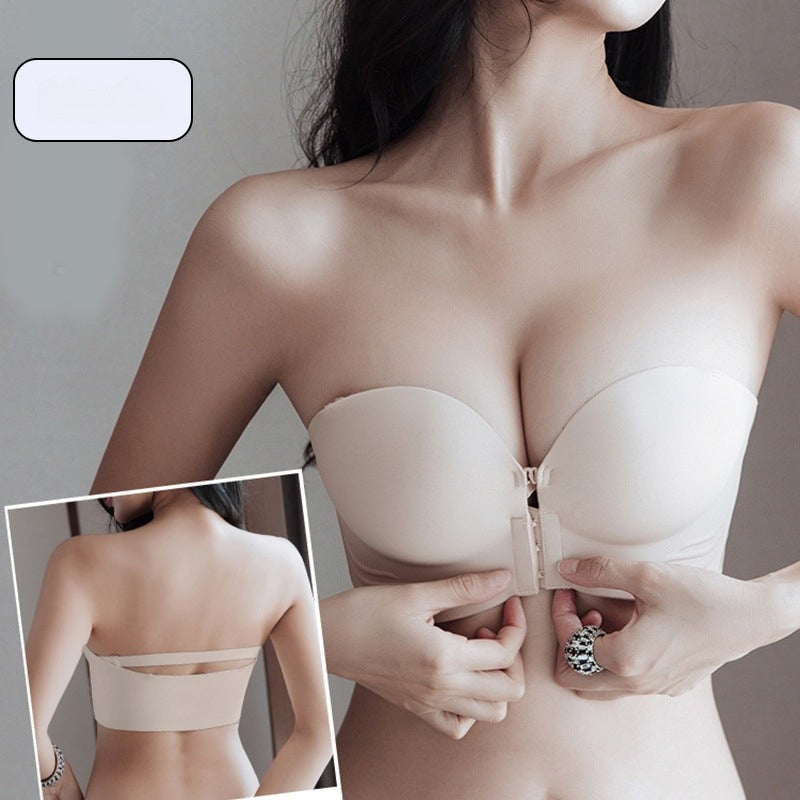 Non-Slip Strapless Bra with Front Closure
