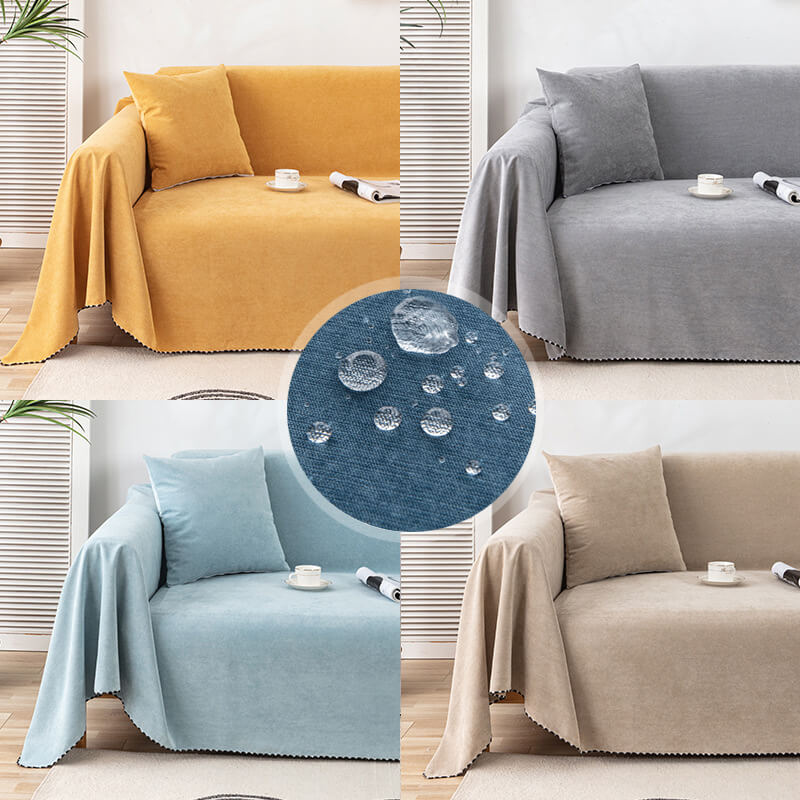 AquaCord Luxe – Waterproof Non-Slip Sofa Throw with Jacquard Edge