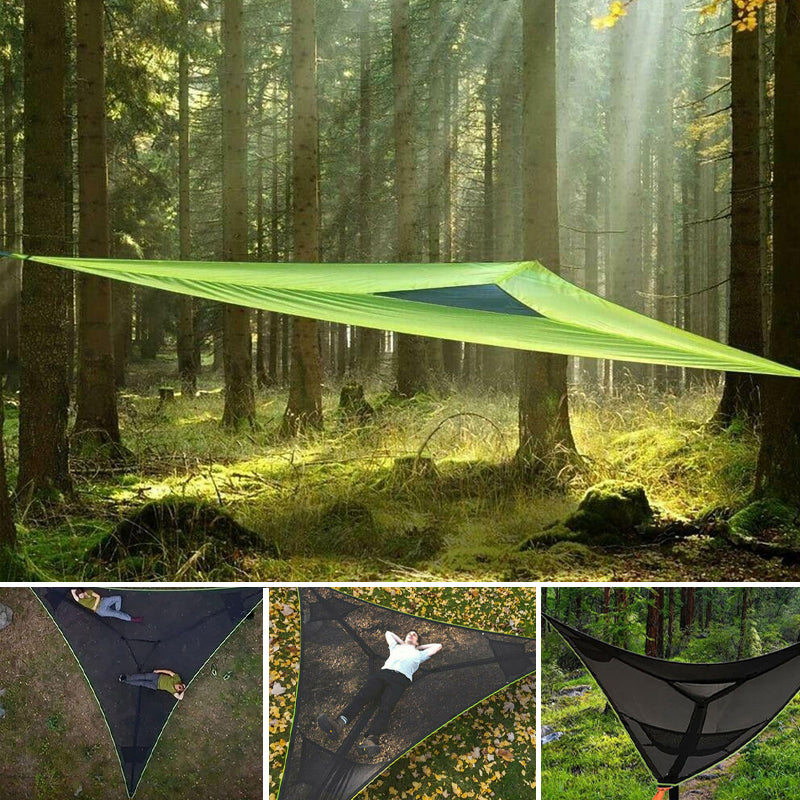 Multi-Person Camping Hammock 3-Point Tree Hanging Tent