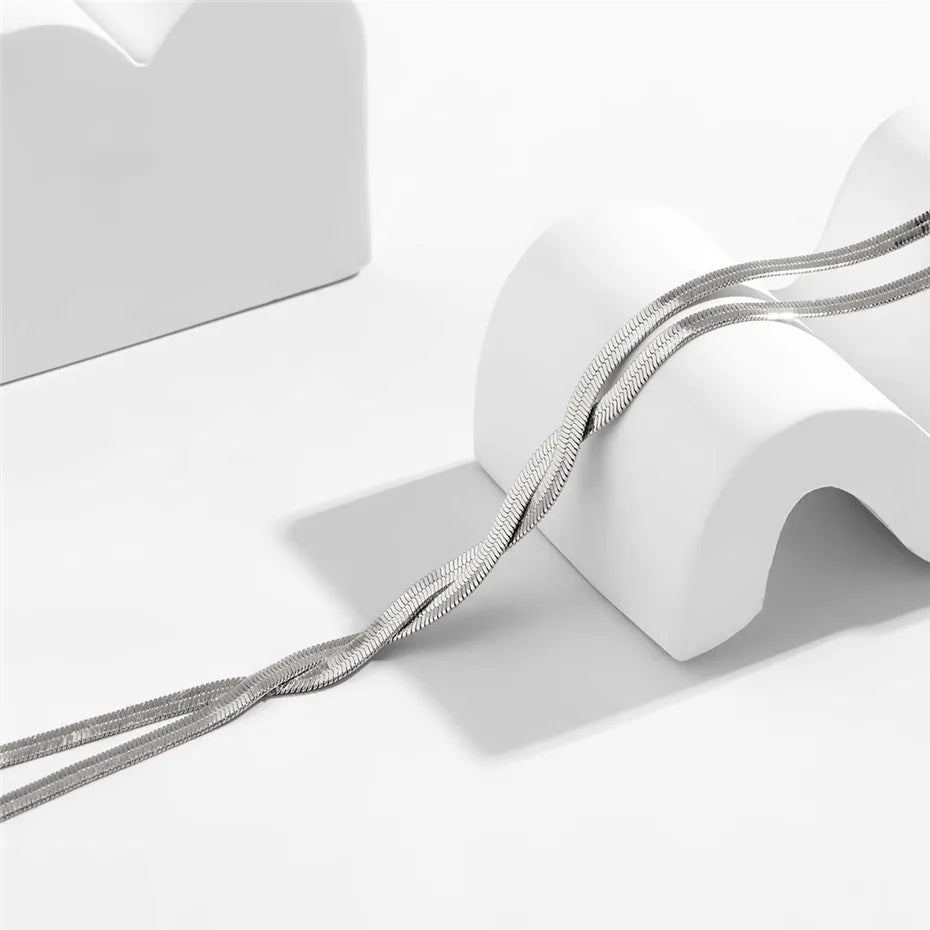 Elegant Long Snake Chain Necklace