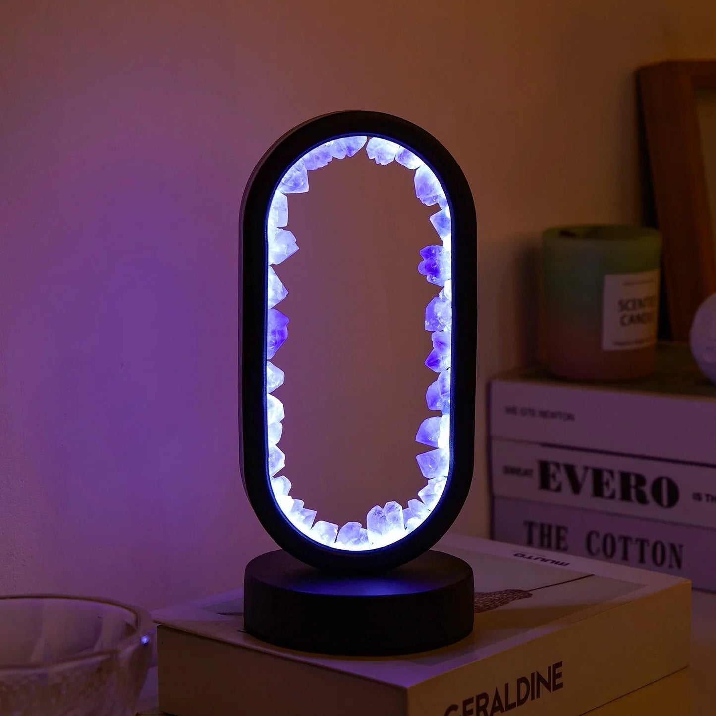 Natural Amethyst Crystal Ambient Table Lamp