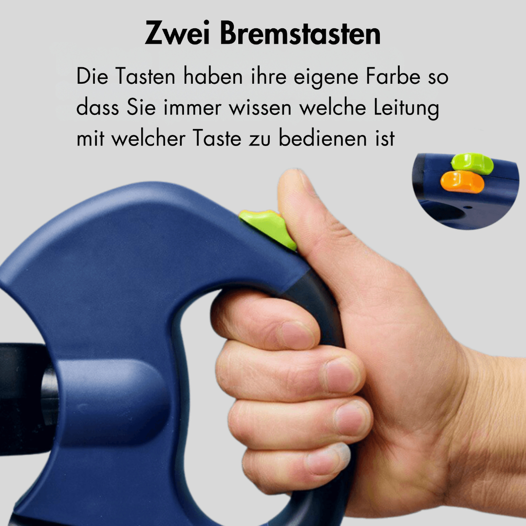 DualControl Retractable Dog Leash with Flashlight