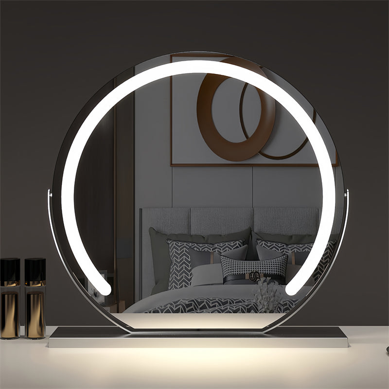 LumiReflect Pro – LED Desktop Vanity Mirror with Smart Touch Control & 360° Rotation