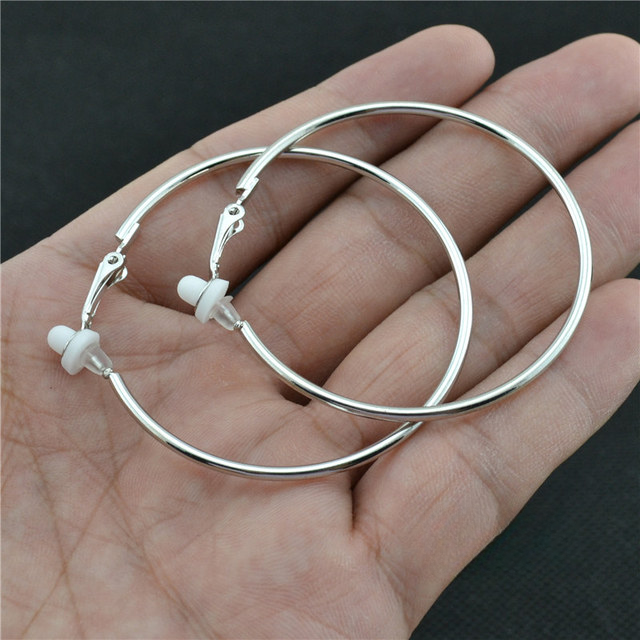 Round Clip-On Earrings – Stainless Steel No Piercing Ear Clips