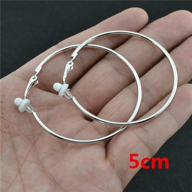 Round Clip-On Earrings – Stainless Steel No Piercing Ear Clips