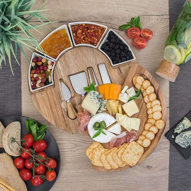 LuxeServe – Elegant Cheese Board and Knife Set for Festive Presentations