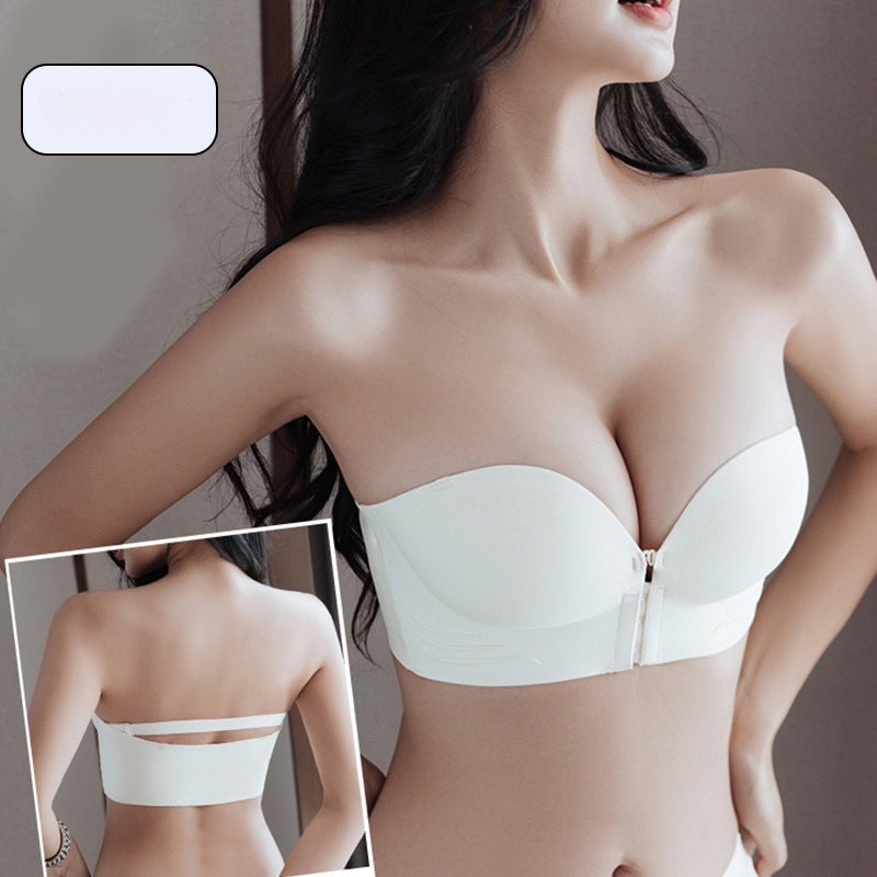 Non-Slip Strapless Bra with Front Closure