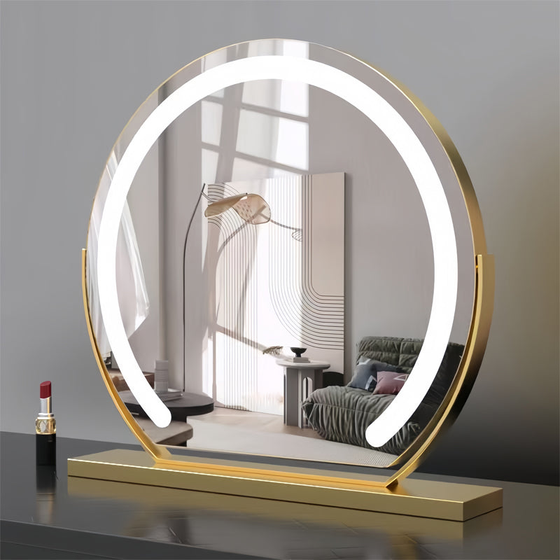 LumiReflect Pro – LED Desktop Vanity Mirror with Smart Touch Control & 360° Rotation