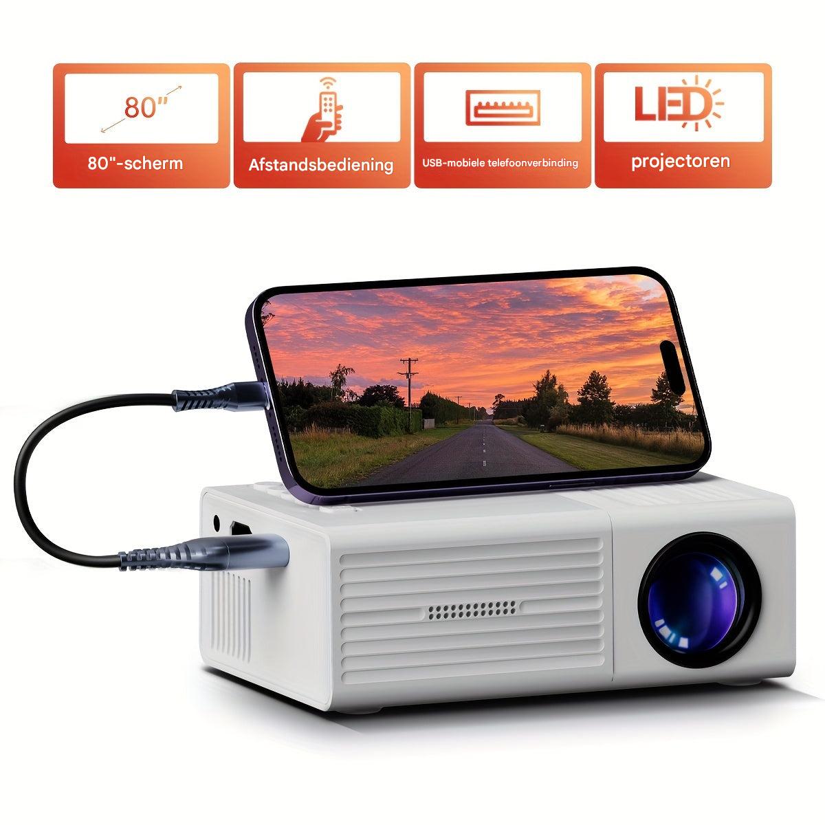 LumoBeam Mini Projector – 3000 Lumen Portable HD Beamer