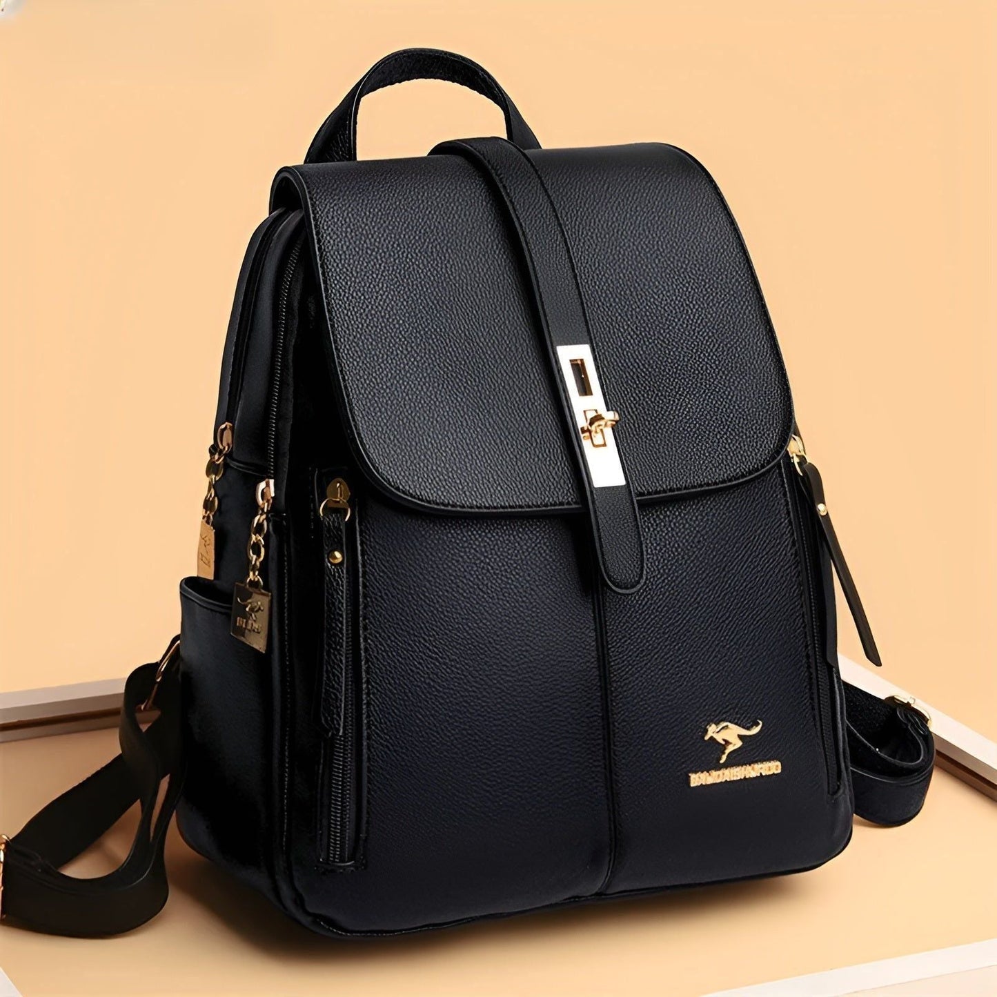 Elegant Women’s Waterproof PU Leather Backpack – Everyday & Office Bag