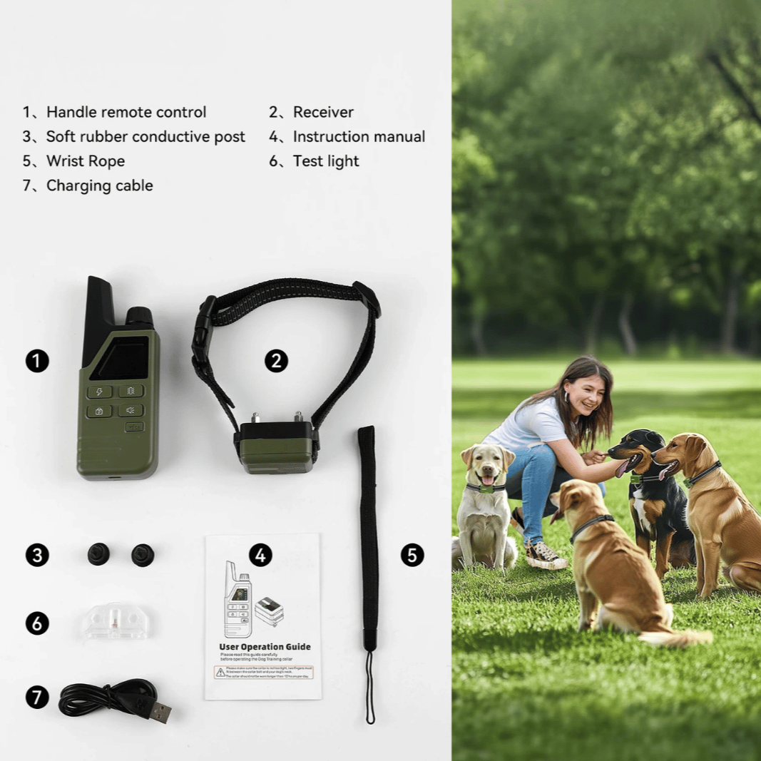 GripTrain™ 300m Smart Dog Training Collar with LCD Remote Control