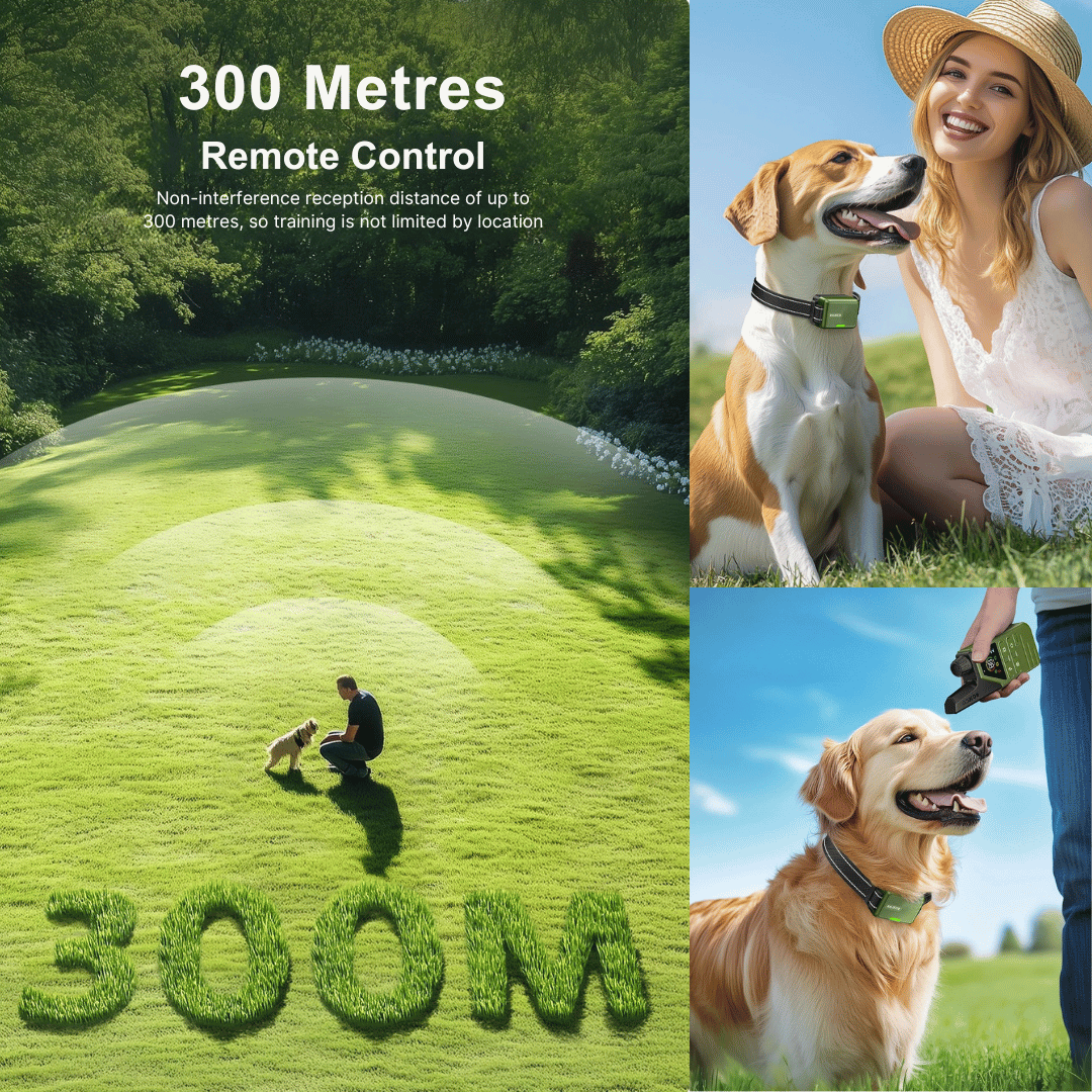 GripTrain™ 300m Smart Dog Training Collar with LCD Remote Control