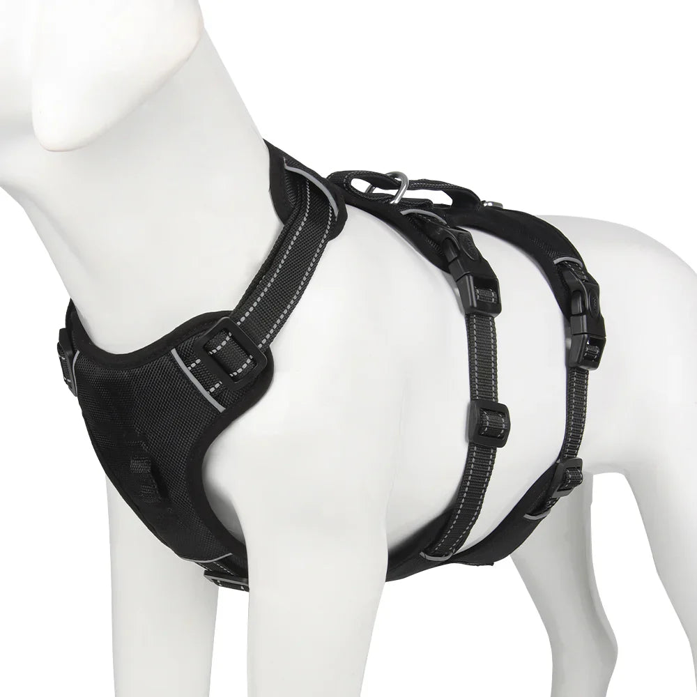 GripGuard Comfort – Reflective Anti-Pull Dog Harness with Secure Handle