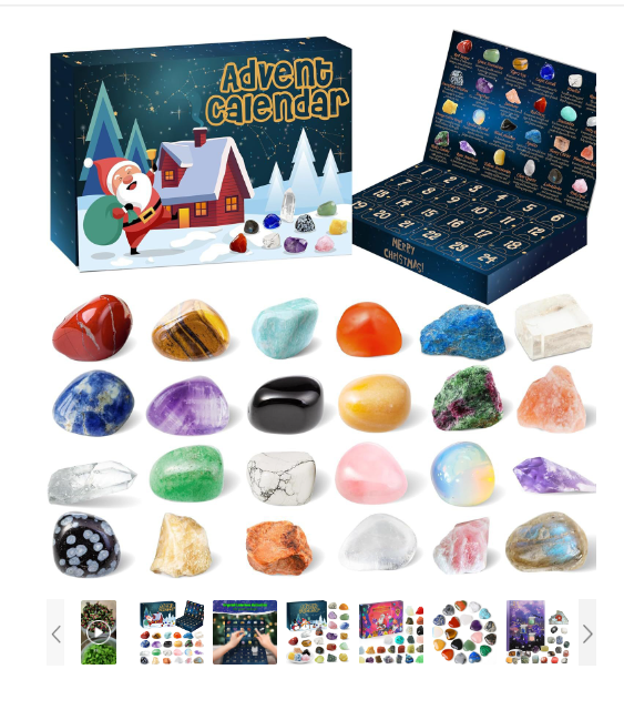 Crystal Advent Calendar With Natural Gemstones
