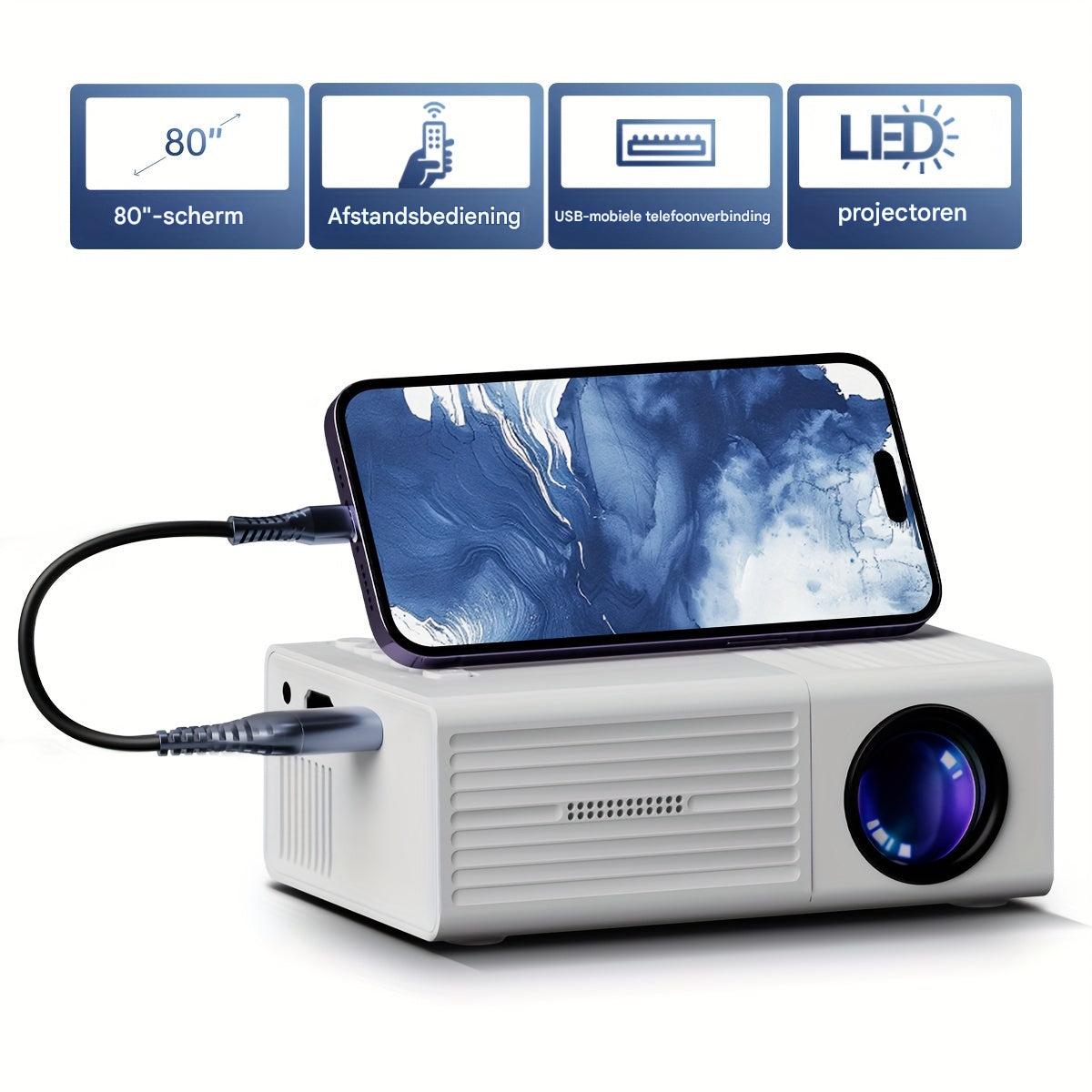 LumoBeam Mini Projector – 3000 Lumen Portable HD Beamer