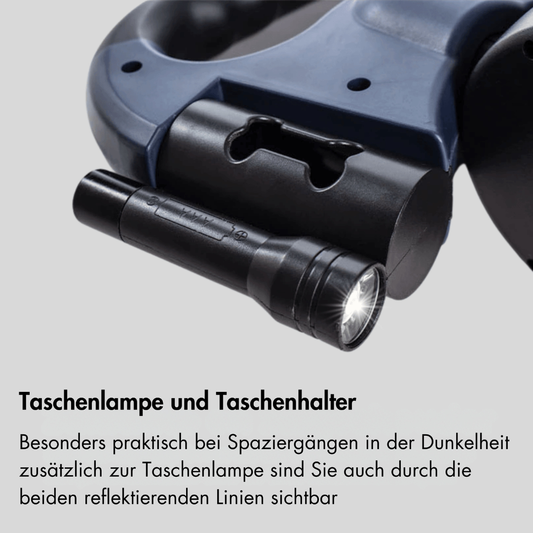 DualControl Retractable Dog Leash with Flashlight