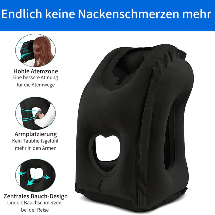 Inflatable Travel Neck Pillow Ergonomic Support Cushion