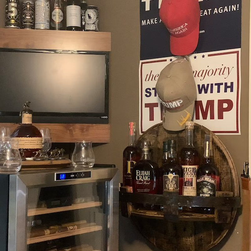 Rustic Barrel Style Wall Wine & Whiskey Bottle Rack