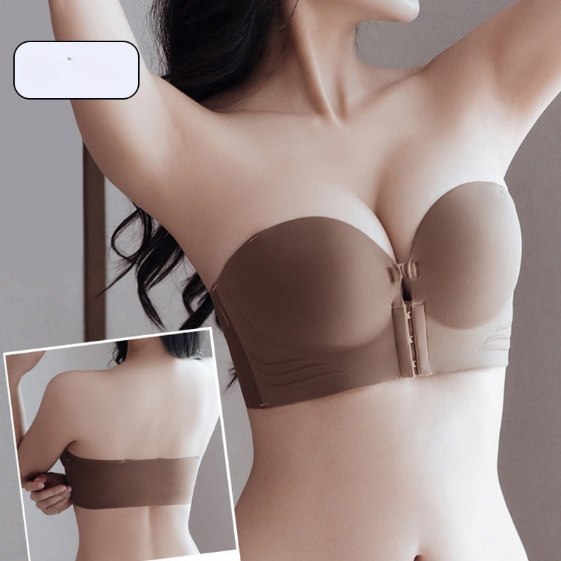 Non-Slip Strapless Bra with Front Closure
