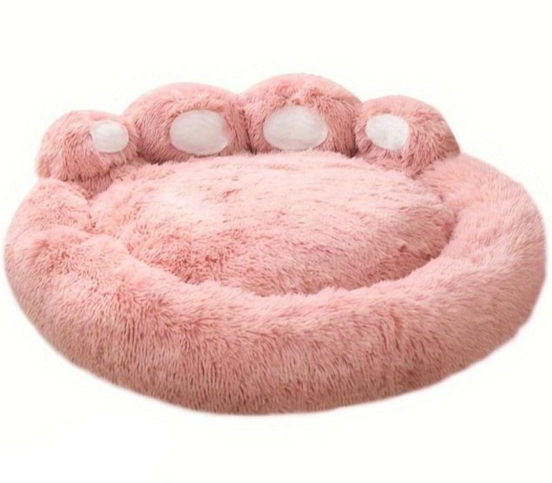 Waschbares, pfotenförmiges Haustierbett mit erhöhten Rändern