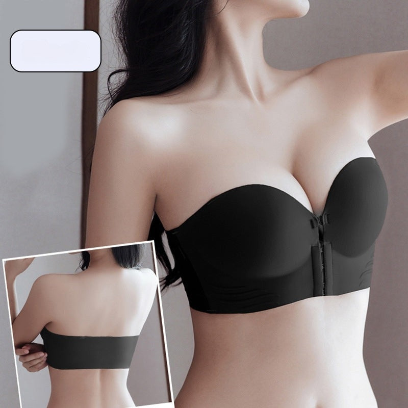 Non-Slip Strapless Bra with Front Closure