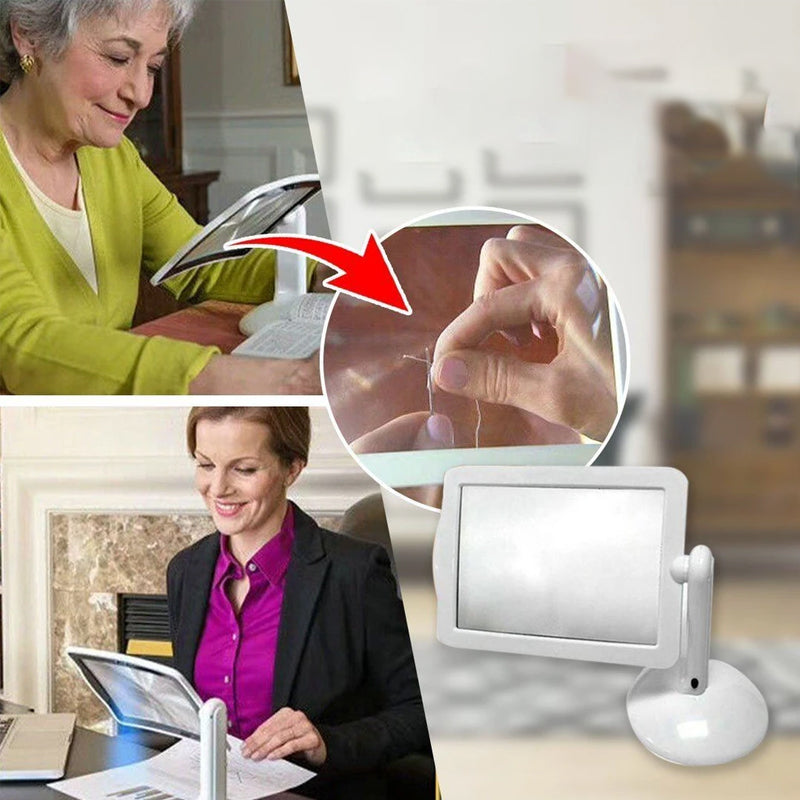 LED Desktop Magnifier Stand 3X Hands-Free Magnifying Glass