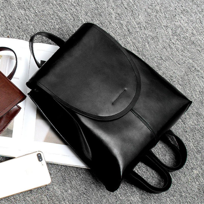 Vintage Leather Women Backpack Everyday Travel Bag