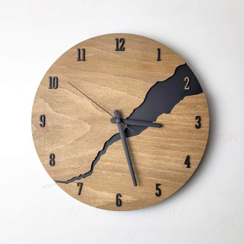 Modern Wooden Wall Clock Decorative Minimalist Timepiece