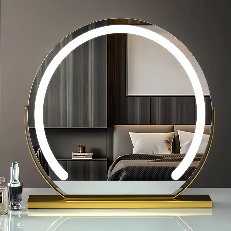 LumiReflect Pro – LED Desktop Vanity Mirror with Smart Touch Control & 360° Rotation