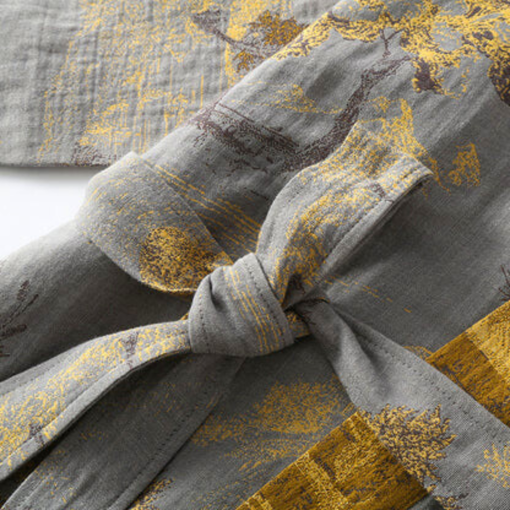 SereneCotton – Luxury Cotton Kimono Bathrobe – Breathable & Soft