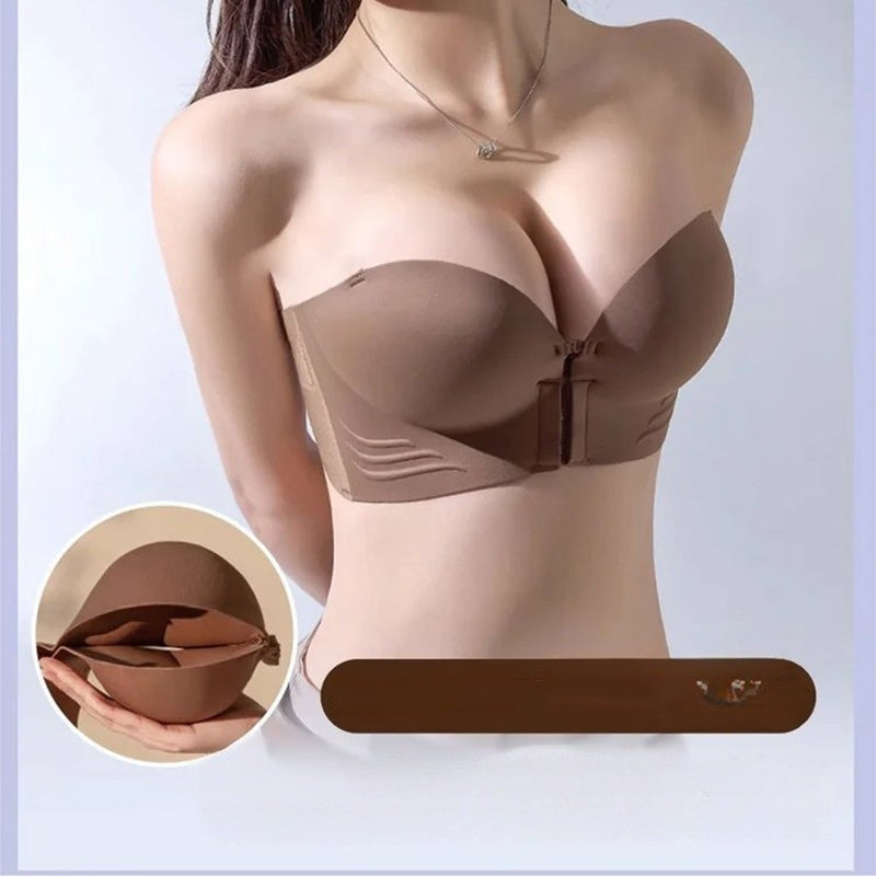 Non-Slip Strapless Bra with Front Closure
