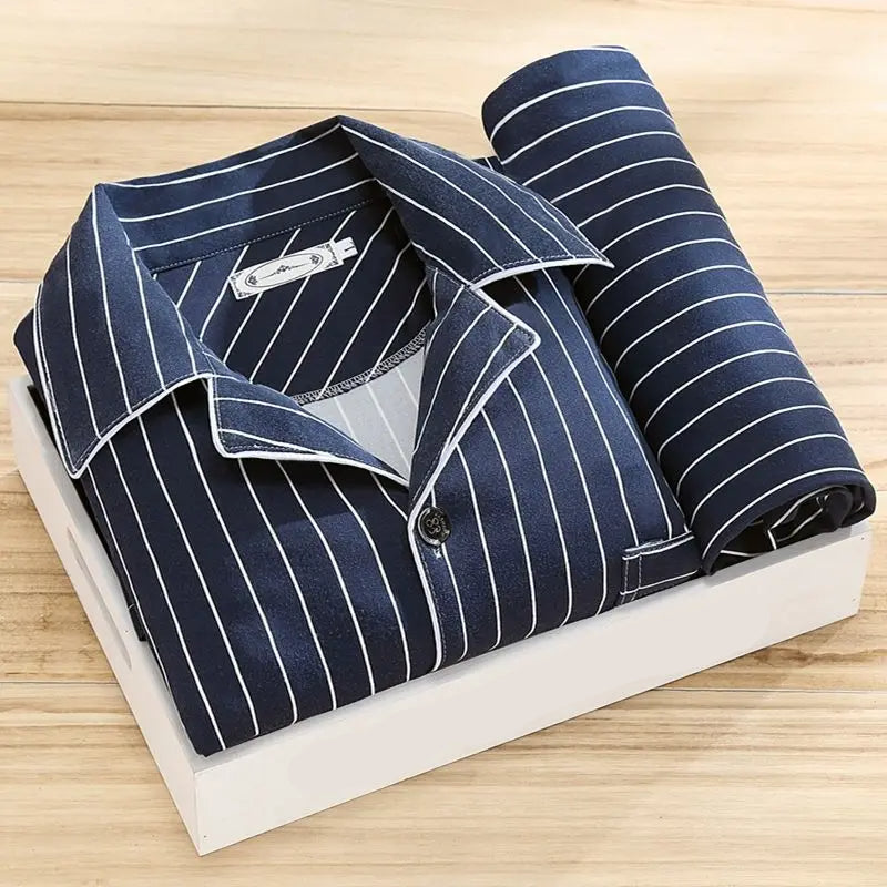 Men's Button-Up Pajama Set Breathable Sleepwear
