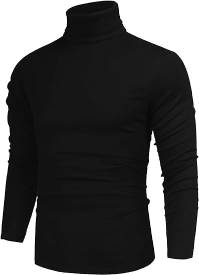 Men’s Slim Fit Turtleneck Knit Sweater – Lightweight Long Sleeve Pullover