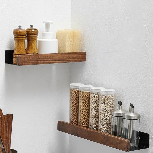 WoodHaven Rustic Bathroom Shelf – Drill-Free Wall Rack